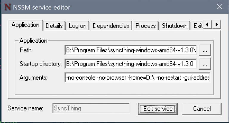 Use NSSM to install SyncThing as a Windows service – Chris F Carroll